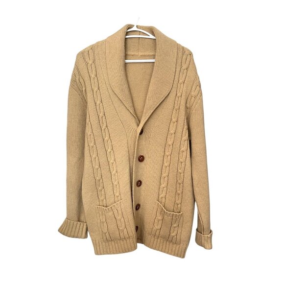 Norma Della Italian‎ Shawl Collar Wool Blend Knit Cardigan Fishermancore Men's M - Picture 1 of 8
